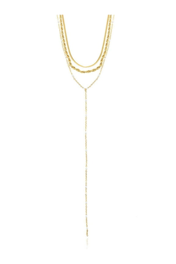 Women's Goldtone Lariat Necklace Set, 3 Pieces