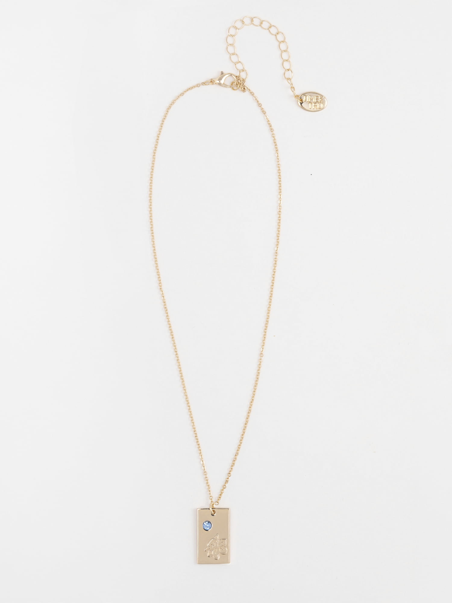 Time and Tru Women's Goldtone Necklace, March Birthstone