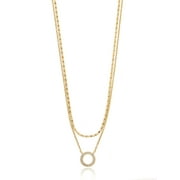 Time and Tru Women's Goldtone Open Circle Necklace Set, 2 Pieces