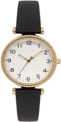 Time and Tru Women's Goldtone Round Case with Cognac PU Strap Wristwatch