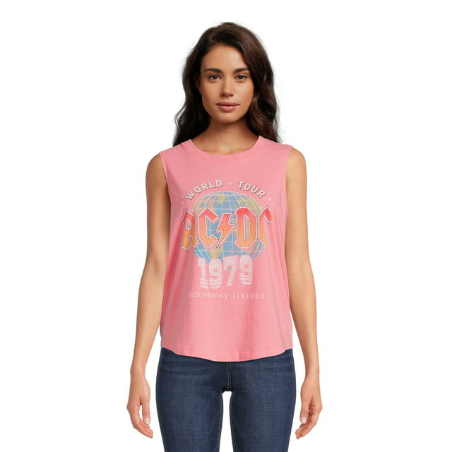 Time and Tru Women's Graphic Print Band Tank Top