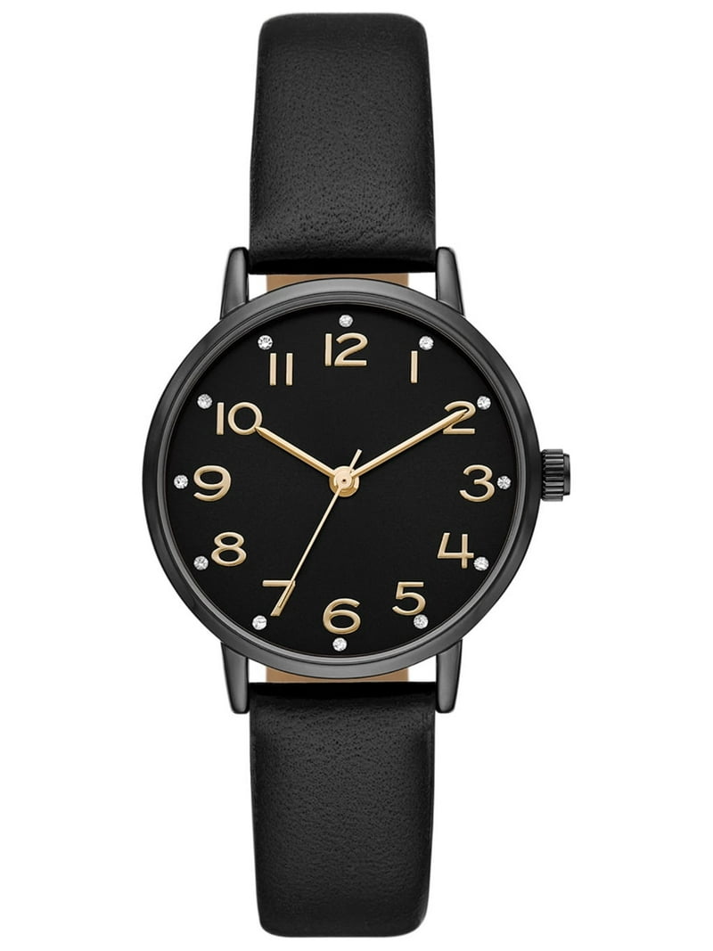 Time and Tru Gunmetal Crystal Accent Watch, Women display picture 3