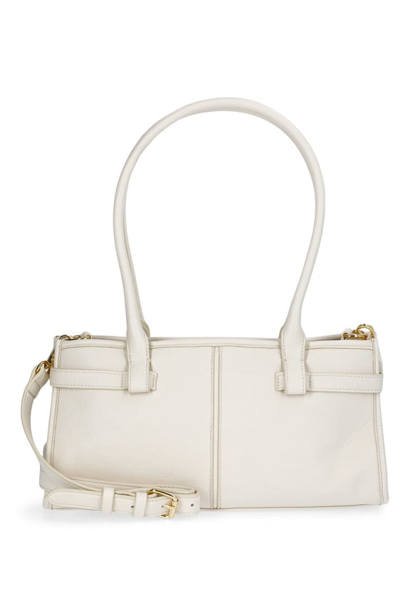 Women's Faux Leather Gwyn Shoulder Handbag, Bleached Beige