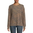 thumbnail image 1 of Time and Tru Women's Hacci Crew Neck Pullover, 1 of 5