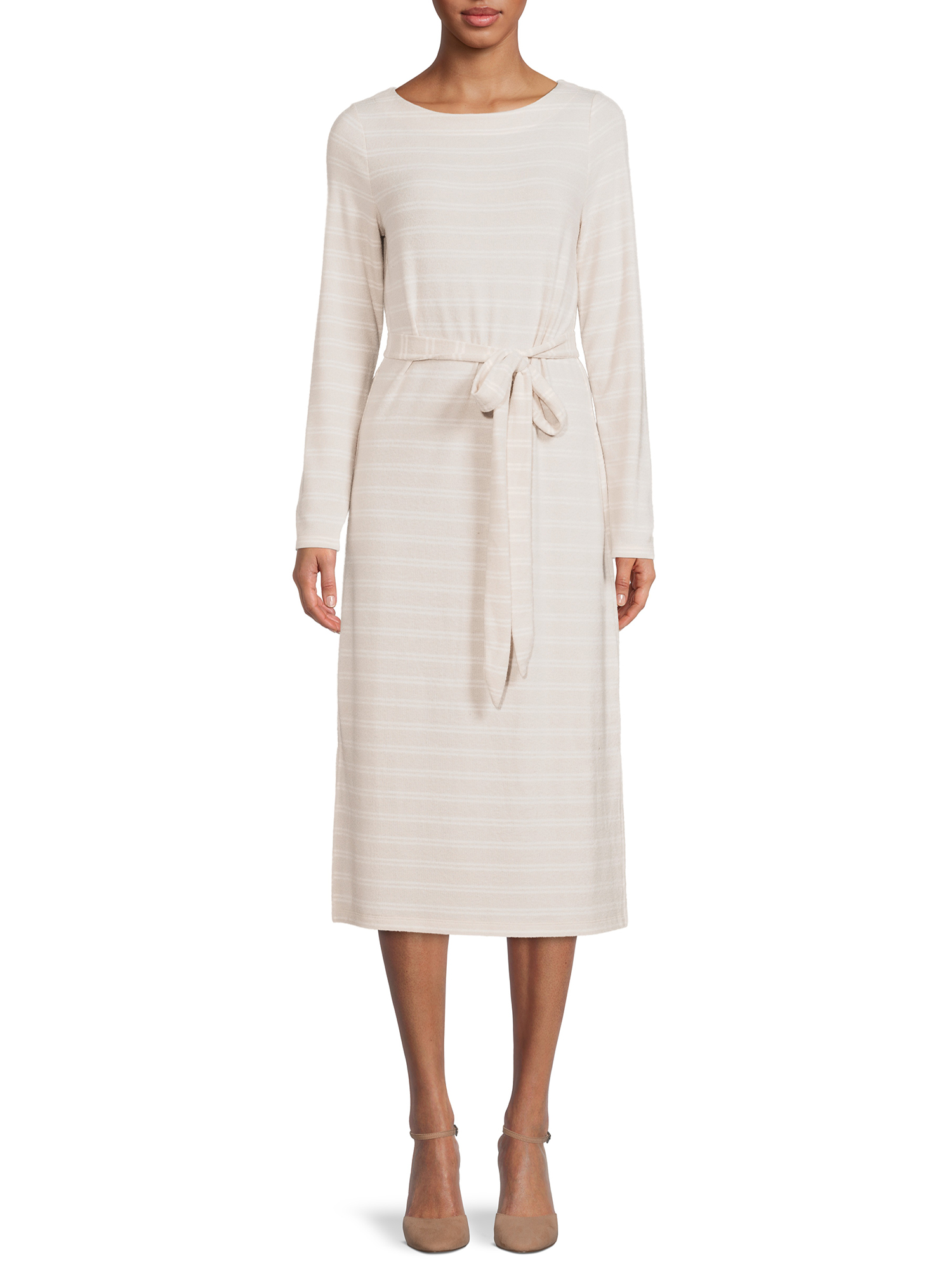 Time and Tru Women's Hacci Dress with Long Sleeves - image 1 of 5