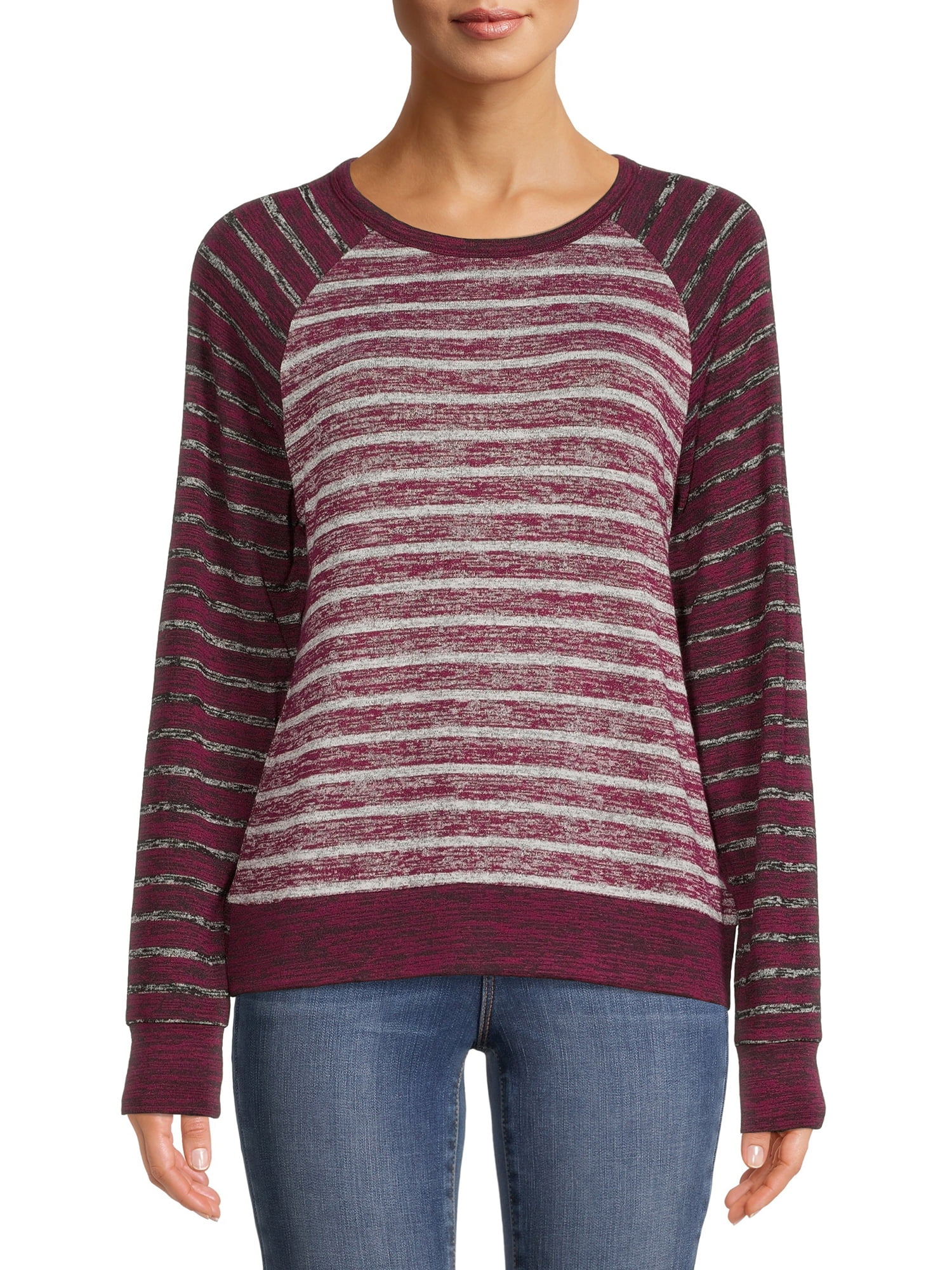 Time and Tru Women's Hacci Knit Pullover Top - Walmart.com
