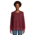 thumbnail image 1 of Time and Tru Women's Hacci Knit Pullover with Long-Sleeves, Single and 2-Pack, Sizes XS - XXL, 1 of 6