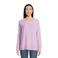 thumbnail image 1 of Time and Tru Women's Hacci Knit Pullover with Long-Sleeves, Single and 2-Pack, Sizes XS - XXL, 1 of 6