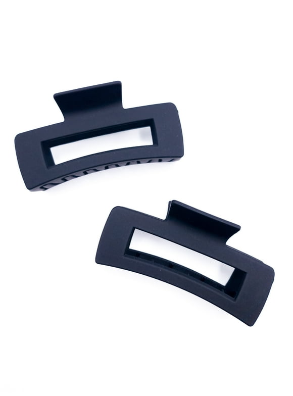 Time and Tru Women's Hair Claw Clip 2-Pack, Black