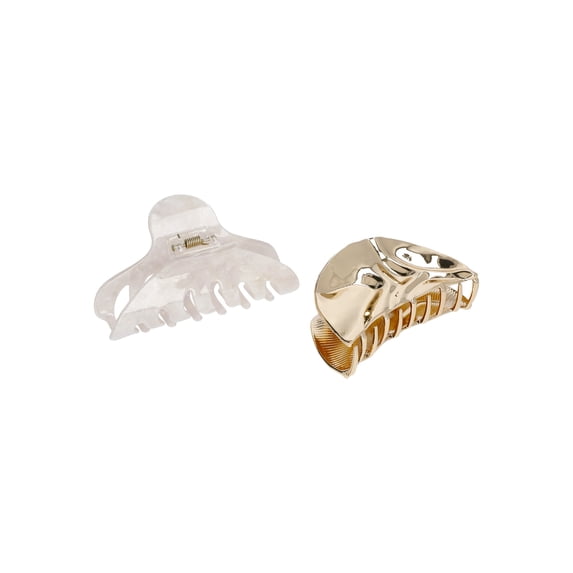 Time and Tru Women's Hair Claw Clips, 2-Pack