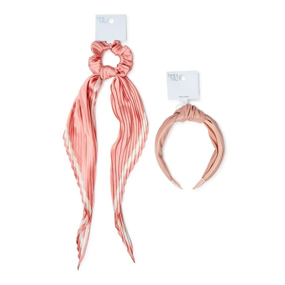 Time and Tru Women's Hair Tie and Headband Set, 2-Piece