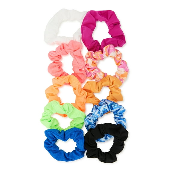 Time and Tru Women's Hair Ties, 10-Pack, Bright