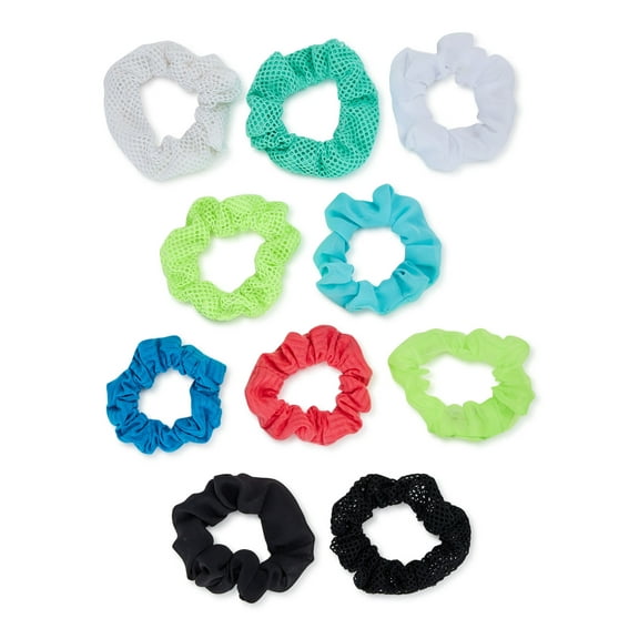 Time and Tru Women's Hair Ties, 10-Pack, Neon
