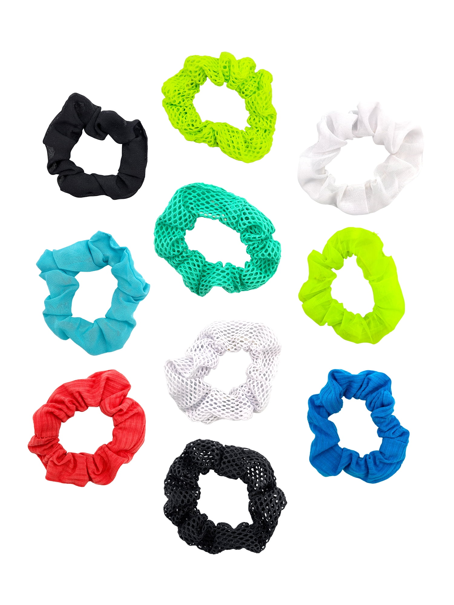Time and Tru Women's Hair Ties, 10-Pack, Neon