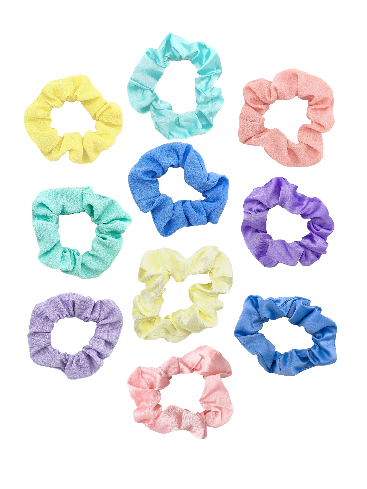 Time and Tru Women's Hair Ties, 10-Pack, Pastel
