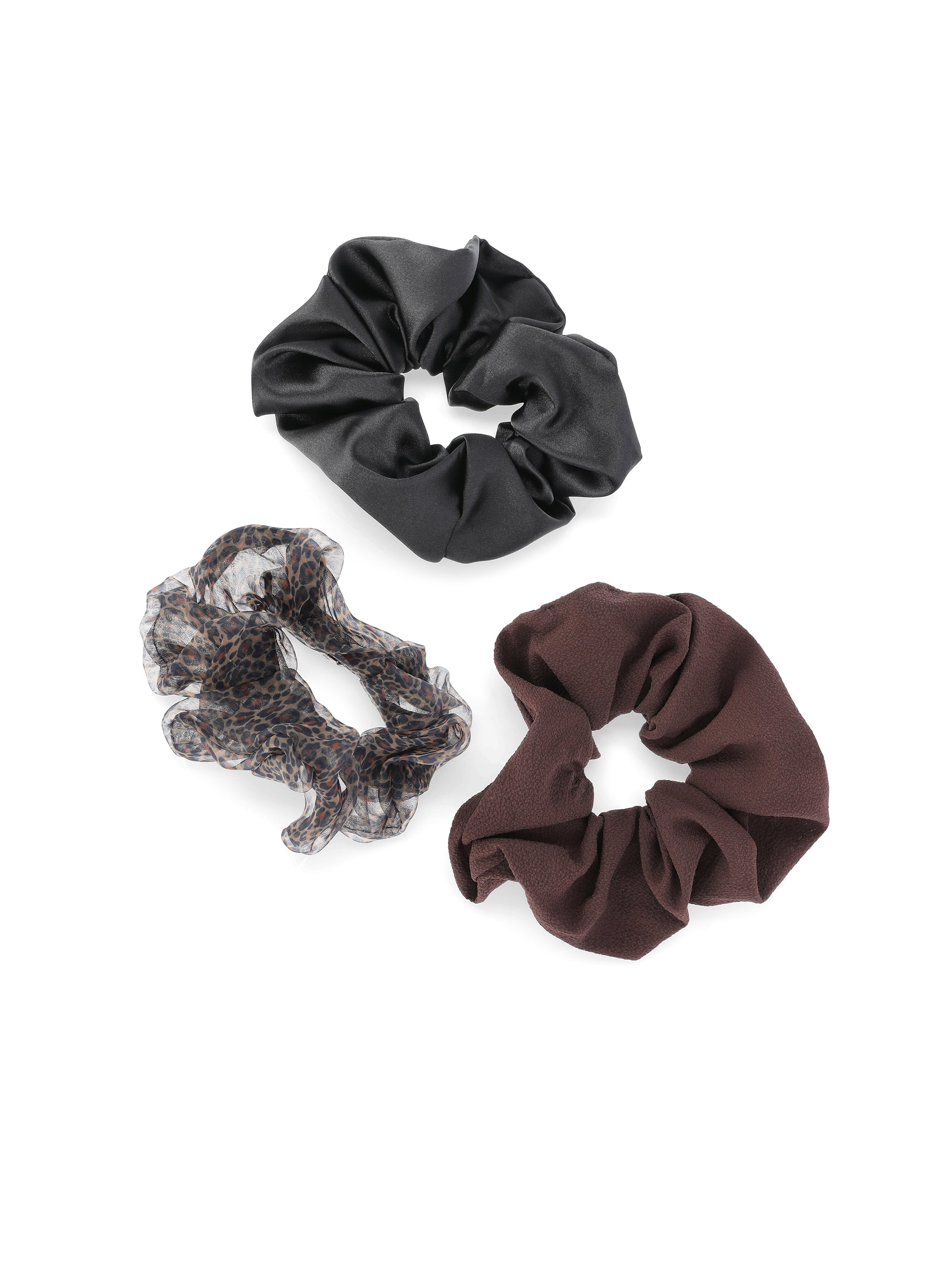 Time and Tru Women's Hair Ties, 3-Pack, Brown