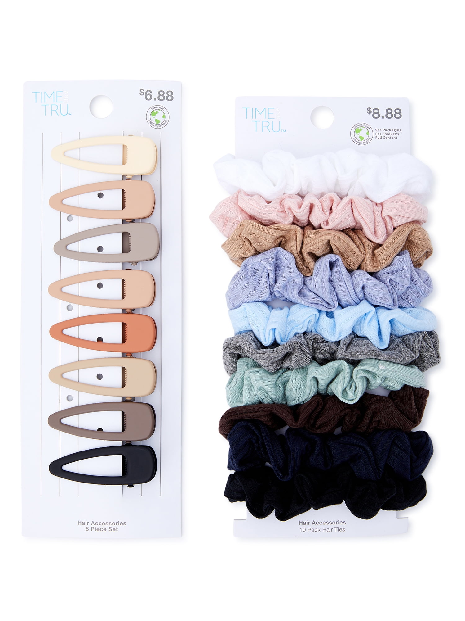 Time and Tru Women’s Hair Ties and Clips, 18-Pack