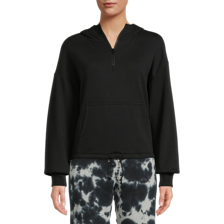 Time and Tru Women s Half Zip Pullover Hoodie Walmart