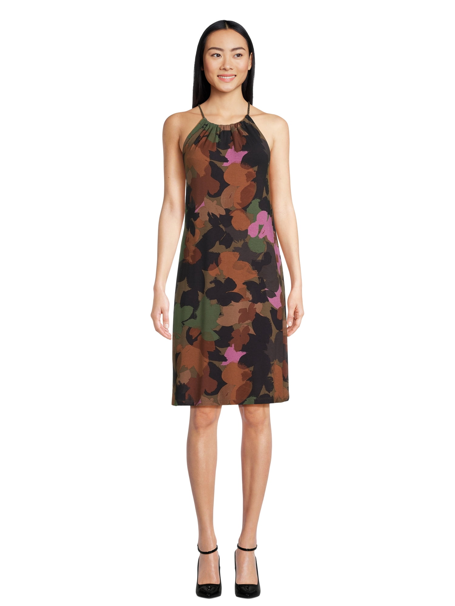 Time and Tru Women's Halter Knit Dress, Sizes XS-XXXL