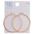 Time and Tru Women's Hammered Gold Hoop Earring