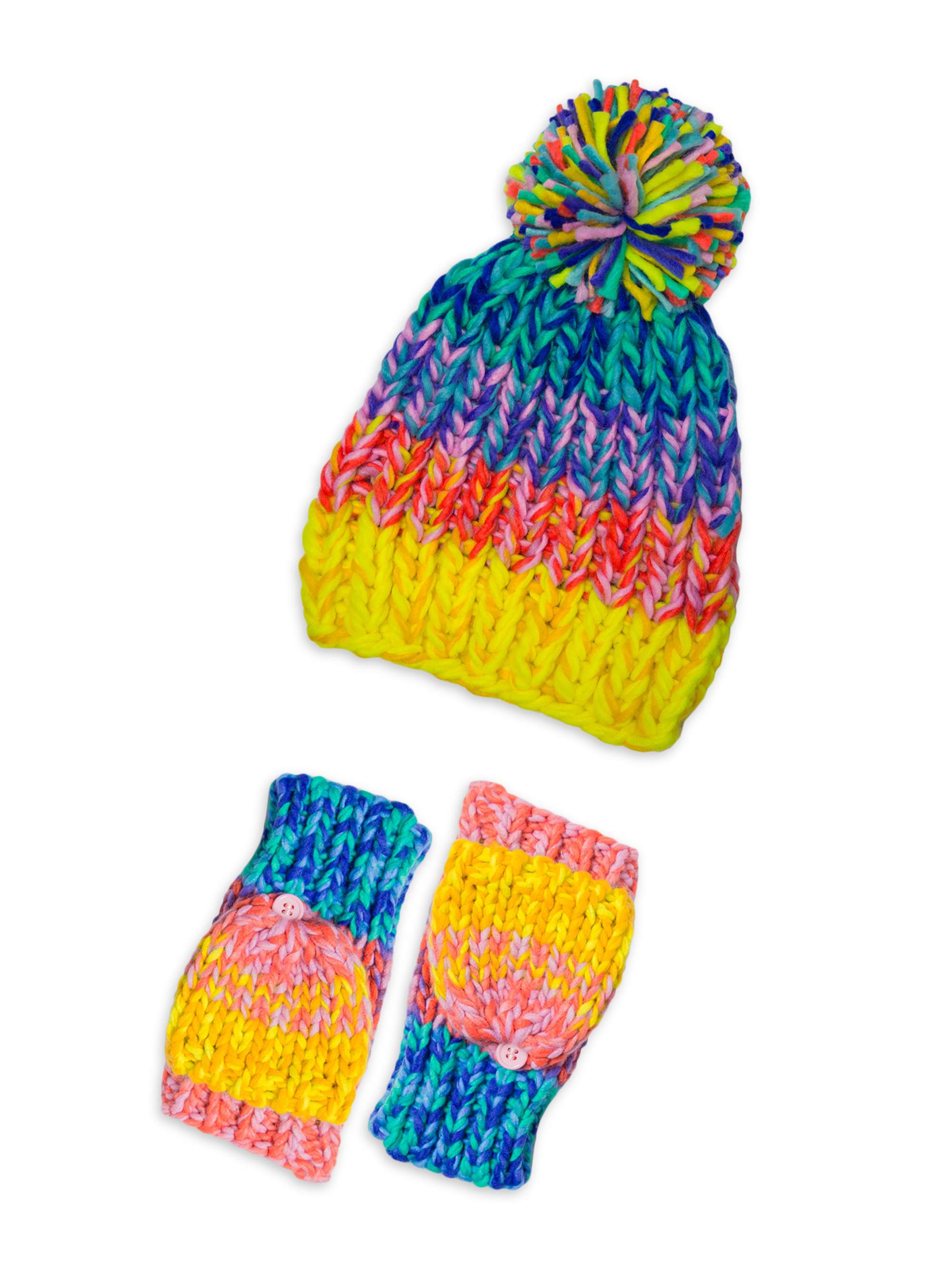 Time and Tru Women's Handcrafted Beanie and Gloves Set