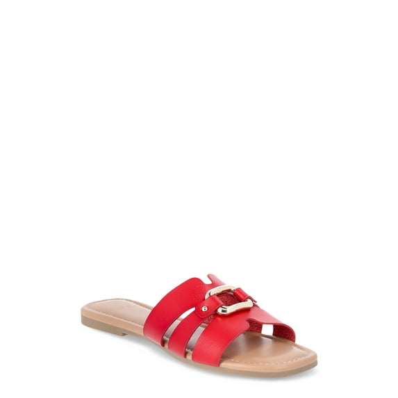 Time and Tru Women's Hardware Slide Sandals