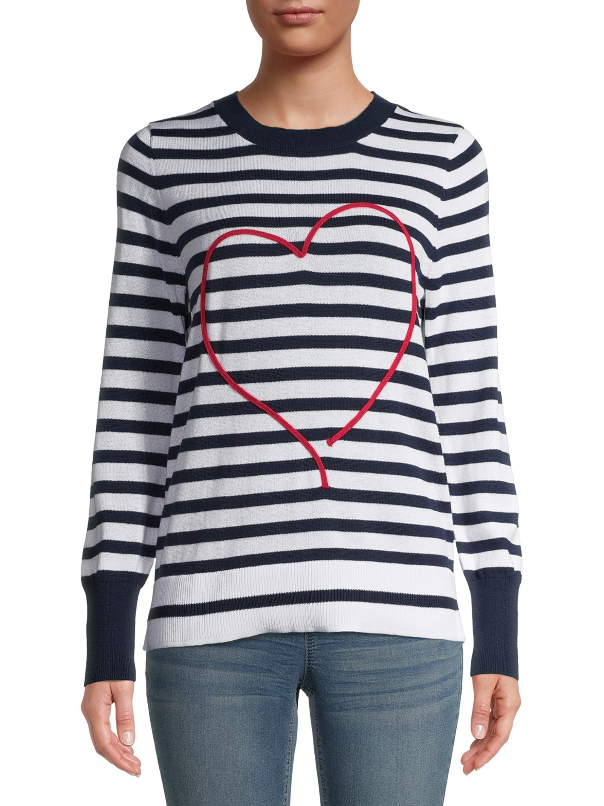 Time and Tru Women's Heart Sweater