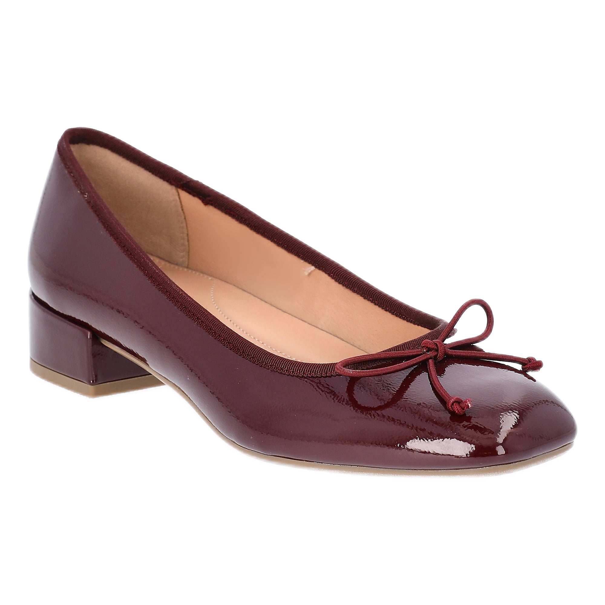 Time and Tru Women's String Bow Block Heel Ballet Shoes, Wide Width Available