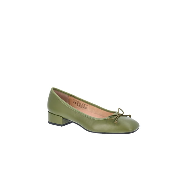 Time and Tru Women's String Bow Block Heel Ballet Shoes, Wide Width Available