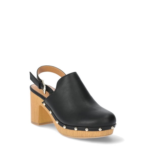 Time and Tru Women's Platform Studded Clogs, Sizes 6-11