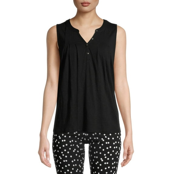Time and Tru Women's Henley Tank Top