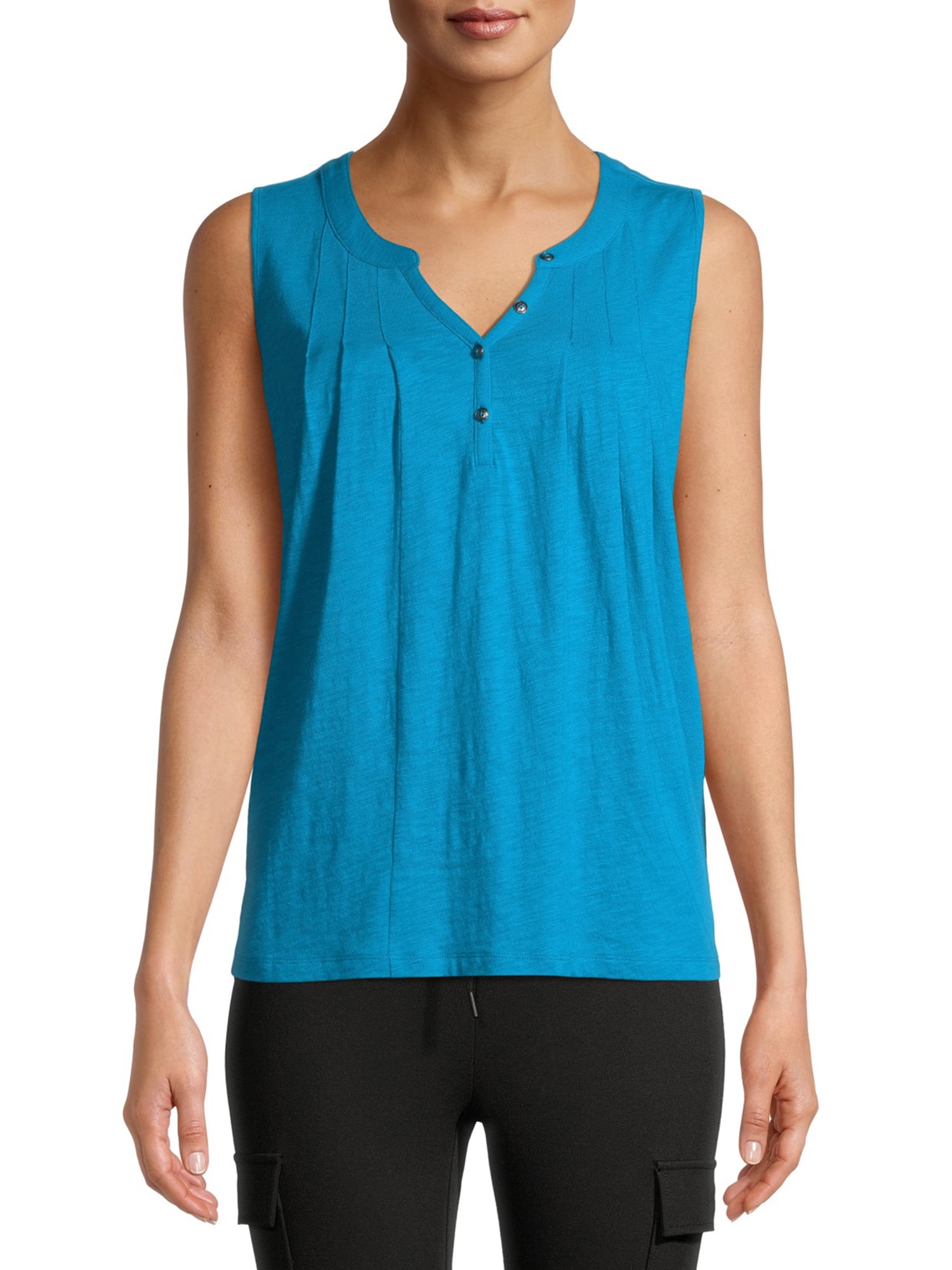Time and Tru Women's Henley Tank Top