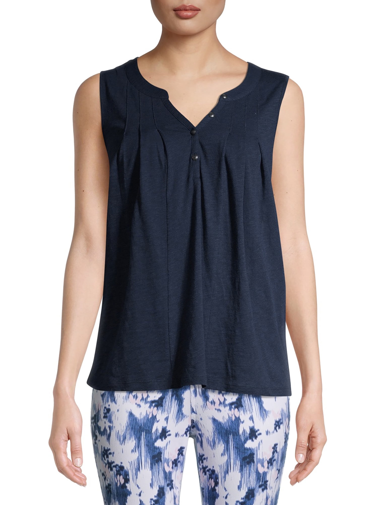 Time and Tru Women's Henley Tank Top