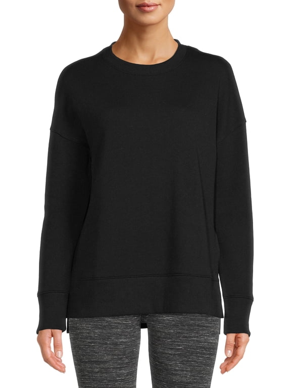 Women's Hi-low Hem & Pullover Style Crewneck Sweatshirt