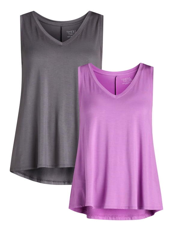Women's High Low Tank Top, 2-Pack, Sizes XS-XXXL