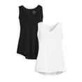 thumbnail image 1 of Time and Tru Women's High Low Tank Top, 2-Pack, 1 of 6