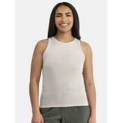 TIME AND TRU Women's High Neck Ribbed Tank Top, Sizes XS-XXXL