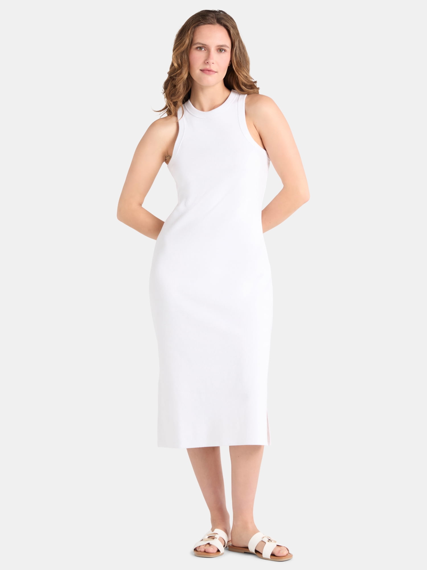 high neck tank dress Time and Tru Women's Dress, XS-XXXL Look no further than the High Neck Maxi Tank Dress Vince Rib High Neck Tank