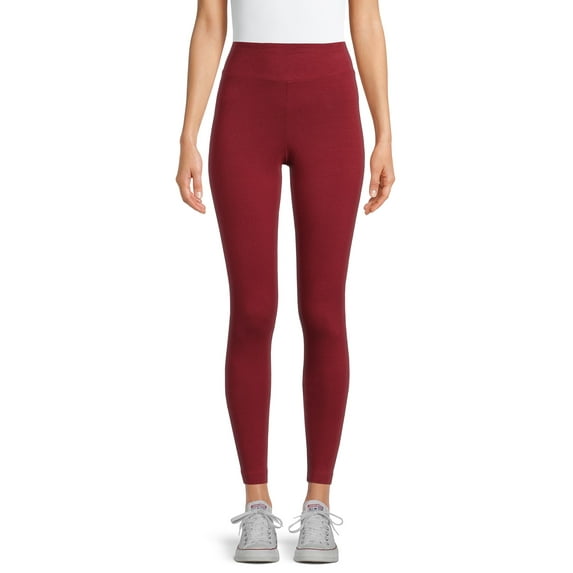 Time and Tru Women's High-Rise Ankle Knit Leggings, Available in 1, 2, and 3-Packs, 27" Inseam, Sizes S-XXXL