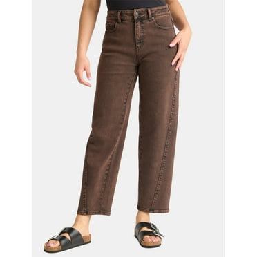 Time and Tru Women's High Rise Barrel Jeans, 26.5" Inseam, Sizes 0-20