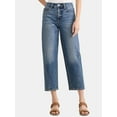 thumbnail image 1 of Time and Tru Women's High Rise Barrel Jeans, 26.5" Inseam, Sizes 0-22, 1 of 6