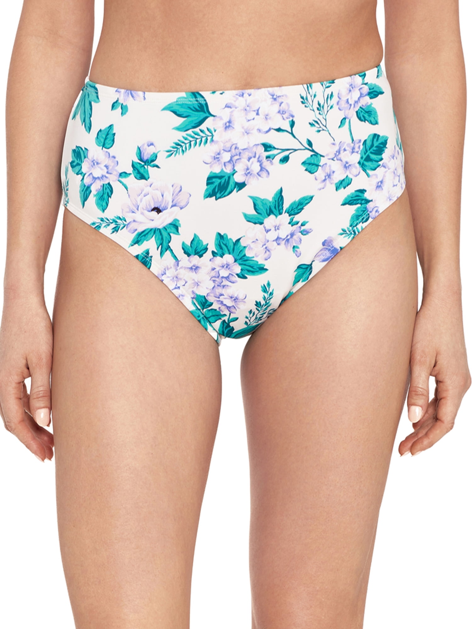 Time and Tru Women's High Rise Bikini Swim Bottoms