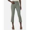 thumbnail image 1 of Time and Tru Women's High Rise Button Fly Straight Leg Crop Jeans, 25" Inseam, Sizes 0-22, 1 of 5