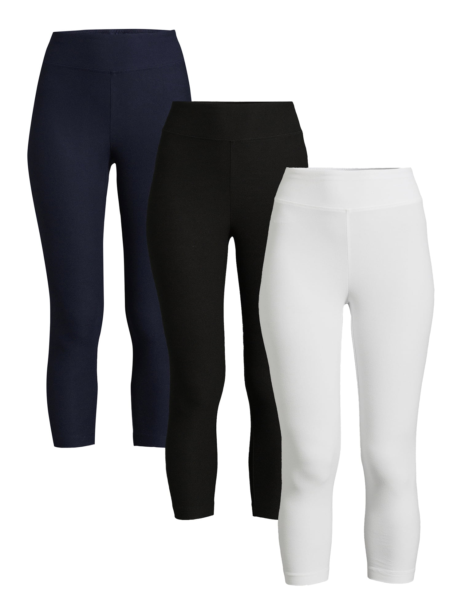 Time and Tru Women’s High Rise Capri Leggings, 2Pack, Sizes XSXXL