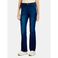 thumbnail image 1 of Time and Tru Women's High Rise Cargo Flare Jean, 30", 32", 34" Inseams, Sizes 2-20, 1 of 3