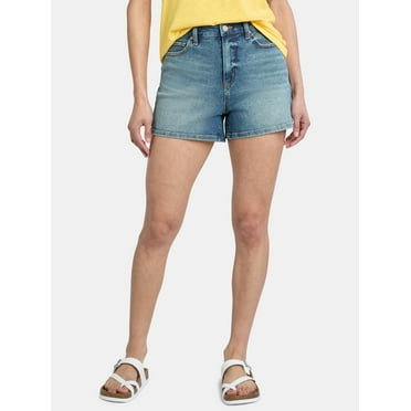 Time and Tru Women's High Rise Carpenter Shorts, 4"Inseam, Sizes 2-20