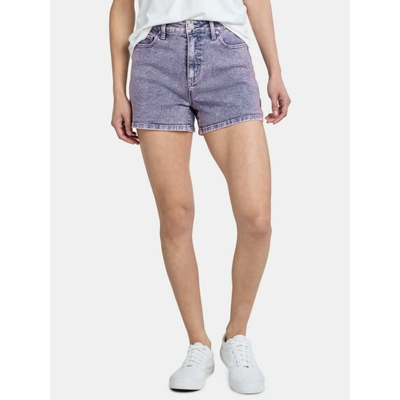 Time and Tru Women's High Rise Denim Carpenter Shorts, 4" Inseam, Sizes 2-20