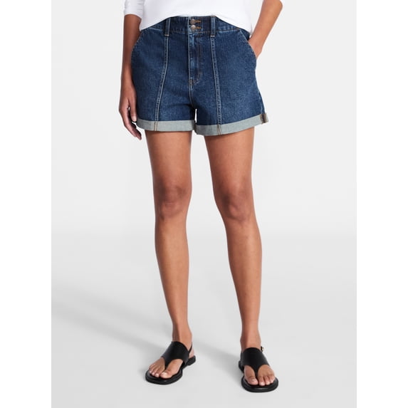 Time and Tru Women's High Rise Utility Shorts, 3.5" Inseam, Sizes 0-22