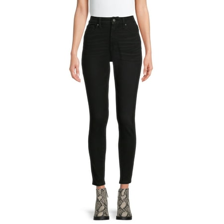 Time and Tru Women's High Rise Curvy Skinny Jeans, Available in Regular and Short Inseams, Sizes 0-22