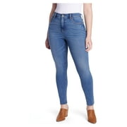 Time and Tru Women's High Rise Curvy Skinny Jeans, Available in Regular and Short Inseams, Sizes 0-22